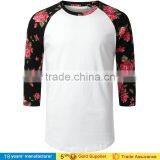 2016 Cheap Casual O Neck 3/4 Sleeve Floral Raglan T-shirt Tee Tops for Women thumbnail-6