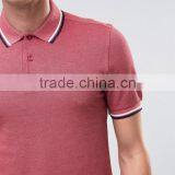 Custom Fashion Short Sleeve Contrast Tips Spread Collar Pink Men's 100% Cotton Pique Breathable Slim Fit Casual Polo Shirt thumbnail-3