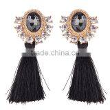 Bohemian Jewelry Rhinestone Gems With Alloy Plated Tassel Dangle Earrings thumbnail-2
