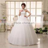 New 2017 Hanging Neck Wedding Dress Korean Style Slim Tie Strap Retro Bride Dress Vintage Diamonds Wedding Dress thumbnail-6