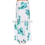 MGOO Top Quality Cheap Price Long Maxi Skirts For Women White Split With Block Print Ladies Skirts 15146B514 thumbnail-5