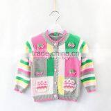 Girls Handmade Flower Design Knitted Sweater Cardigan thumbnail-3