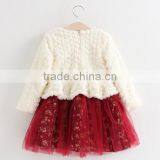 Winter Beautiful Splicing Dress Colors Children Baby Ruffle Princess Girls Tutu Dress thumbnail-2
