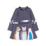 S33555W Baby Girl Long Sleeve Animal Printed Cotton Dress thumbnail-4