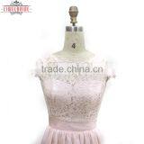 Long Floor-length White Lace Chiffon A Line Bridal Dress thumbnail-2