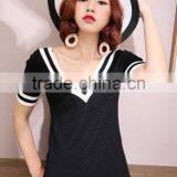 Deep v Neck Tight Spandex Clothes for Women thumbnail-1