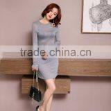 Blank Wholesale Long Tight Fit Cotton t Shirt Dress for Women thumbnail-4