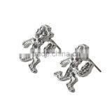 Daily Wear Latest Tops Designs Silver Hiphop Earrings Jewelry For Ladies Wholesale thumbnail-1