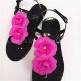 Ladies Flowers Fancy Pvc Sandals Cute Open-toed Breathable Good Quality Sandals thumbnail-1