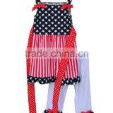 OEM Wholesale 4th of July Butterfly Print Baby Girl Boutique Outfit
