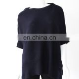 Manufacturer slouchy short sleeve crew neck pure cashmere sweater