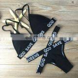 Black Cutout Crossed Wrapped 2pcs Bikini Swimsuit thumbnail-6