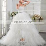 China Supplier New Style Lace Handmade Beaded Strapless Fit Wedding Dress thumbnail-1