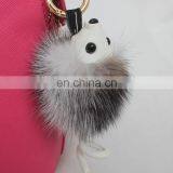 Popular New Keyring Accessory Genuine Fox Fur Custom Hedgehog Fur Keychain thumbnail-5