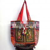 kutchi embroidery HANDBAGS- banjara Boho Jhola Bag- Patch work shoulder bag- girls designer fringe leather shoulder bag