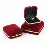 Wholesale Fashionable Luxury Handmade Velvet Jewelry Ring Box With Custom Logo thumbnail-2