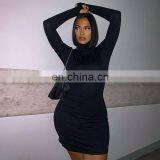 LAITE D2172 New Arrivals Autumn&winter High Collar Solid Color Casual Dresses Fashion Bodycon Women Dresses thumbnail-3