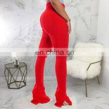 Wholesale Custom Women's Trousers New Fashion Western Style Casual Super Stretch One Piece Pants Velvet Strip Chlorine Fiber thumbnail-5