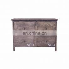 Sideboard Chest of Drawers 4 Drawers Wood Grey White Urban Style Entrance Bedroom thumbnail-1