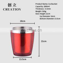 Factory Direct 750ml Promotional Small Blue Vintage Mini Champagne Cheap Plastic Wine Ice Beer Buckets Cooler Barrel With Lid thumbnail-5