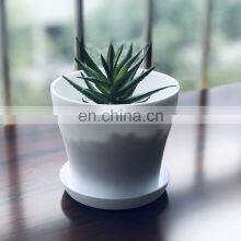 Plastic Plant Pot With Saucer, Decorative Plastic Gardening Flower Pot thumbnail-2