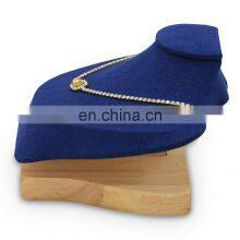 Factory Direct Supply Blue Wooden Jewelry Display Necklace Stand thumbnail-3