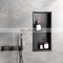 High Quality Black Stainless Steel Gold White Brushed Nickel Bathroom Wall Metal Recess Shower Niche Shelf
