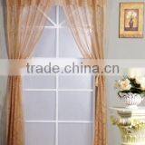 HOT SELLING CHEAP FACTROY LACE WINDOW CURTAIN SET WITH ROPE TASSEL TIEBACKS AND VALANCE thumbnail-2
