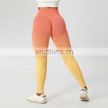 Seamless Contrasting Colors Scrunch Butt Sports Leggings Custom High Waist Yoga Pants thumbnail-1
