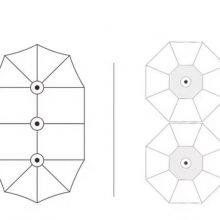 Outdoor Parasol Big Size 3 Head Steel Umbrella thumbnail-2