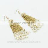 2016 New Design Long Tassel Pearl Fashion Drop Earrings thumbnail-2