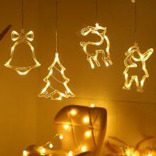 Window Suction LED Christmas Lights - Elk/Star Shapes, String Style for Tree & Wall Decoration thumbnail-2