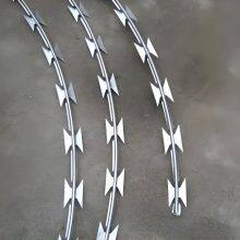 Stainless Steel Razor Barbed Wire Mesh Roll Double Coil Concertina Wire for Boundary Fencing thumbnail-4