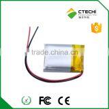 3.7v Rechargeable Lithium Ion Polymer Battery Cell 602025 250mAh