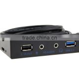 USB3.0 port 13.5 inches of metal front panel USB Hub with a USB2.1A charging port / 1 HD audio interface / 1 microphone port