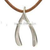 Silver Wish Bone Pendant thumbnail-1