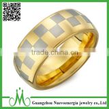 High quality new design gold finger ring fashion gold plated tungsten ring for men gold filled jewelry