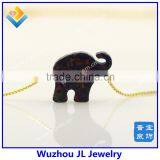 12*14mm Synthetic Elephant Opal Gems Pendant Gold Necklace For Wedding Dresses thumbnail-5