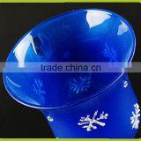 Elegant Frosted Ice Blue Snowflake Winter Jeweled Glass Candle Holders for Christmas Table Top Decor thumbnail-2