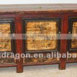 Chinese Antique Furniture Pine Wood Three Door Mongolia Cabinet thumbnail-1