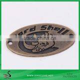 Sinicline Custom Bronze Jeans Metal Tag With Black Engraved Logo