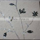 waterjet blacklip sea mother of pearl tile inlay marble stone