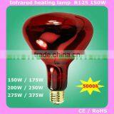 Infrared Heating Lamp for Animals R125 Red Reflector Forsted Incandescent Bulb 250W thumbnail-1