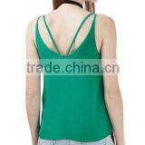 Ladies Double Strap V-Back Fancy Spaghetti Strap Camisole Tops thumbnail-3