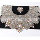 Garment Accessories Hot Fix Beaded Rhinestone Neckline Crystal Glass Appliques Neck Lace Collar For Dresses thumbnail-1