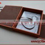 Fabric Leather Wood Photo Storage Box thumbnail-3