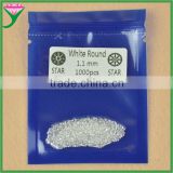 hot sale price 1.1mm round white artificial cubic zircon stones for jewerly