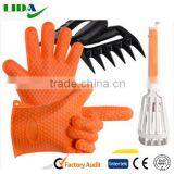 Orange Silicone Heat Resistant Gloves, Oven Mitts , Pot Holder , BBQ Cooking KIT602 thumbnail-4