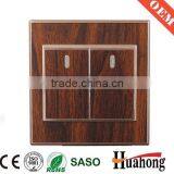 Double 13A Multi Function Grain of Wood Wall Socket With Switch thumbnail-2