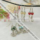 Earrings Bulk Peace and Love Earrings Pendientes Plata(EJEW-JE00492) thumbnail-1